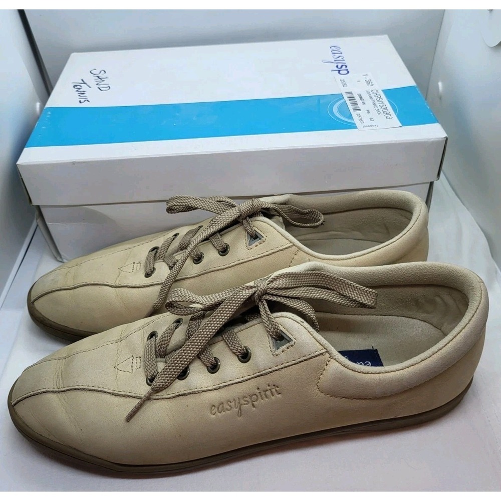 Easy Spirit Women Tan API Walking Comfort Lace Shoe Leather Sneaker 0207 Sz 11 N